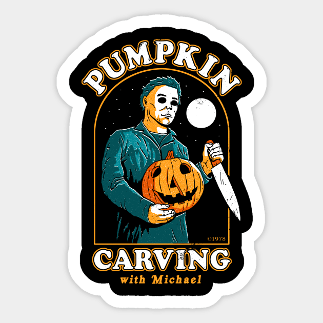 Halloween Carving With Michael Myers Sticker by DinoMike